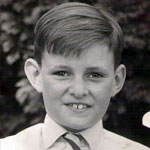 Black and white photograph of Nick as a ten year old.
